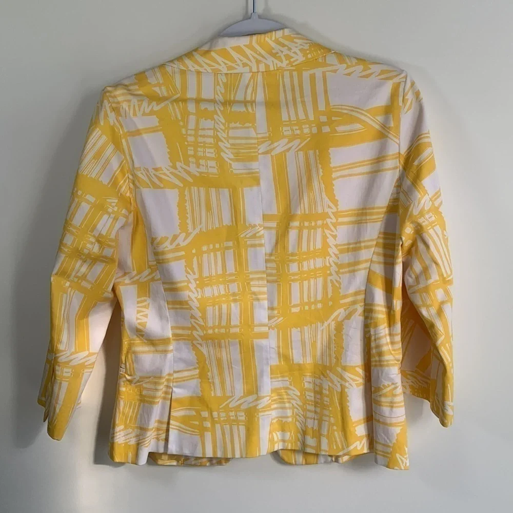 SANDRO | Yellow Abstract Pattern 3/4 Sleeves Size M - Picture 3 of 3